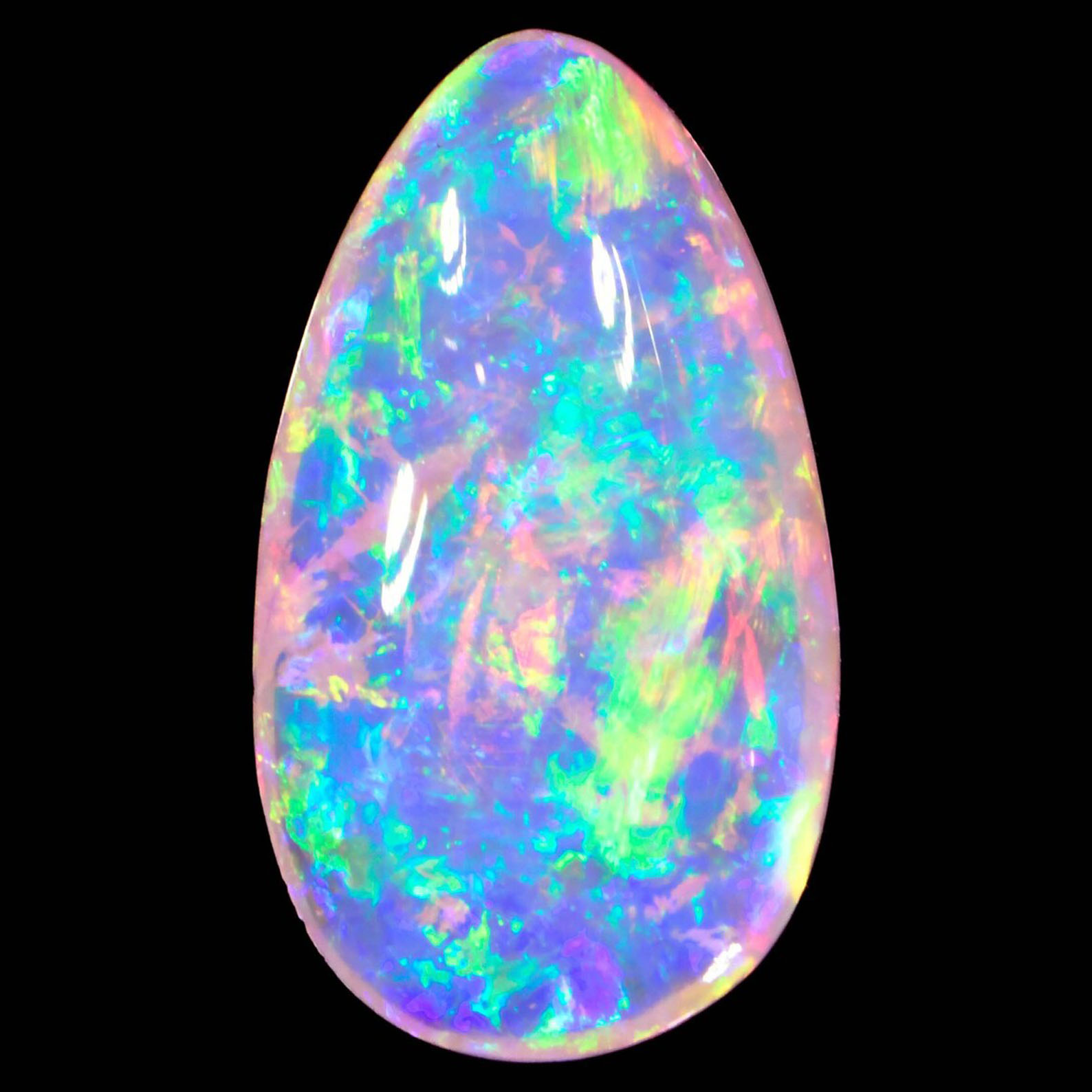 Multi Color Fire Teardrop Crystal Boulder Opal 1.86 ct