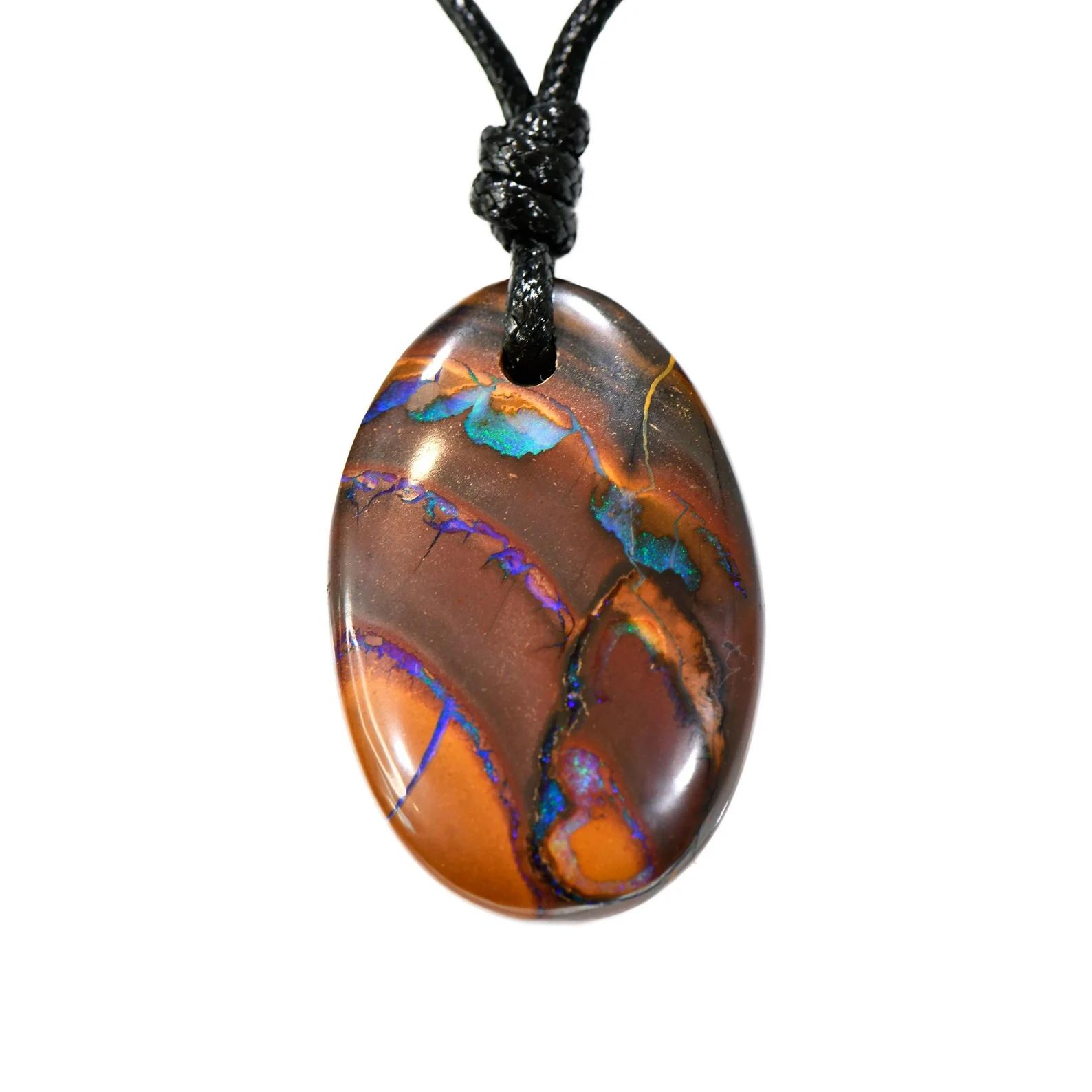 Yowah Boulder Opal Pendant with adjustable rope necklace 76 ct