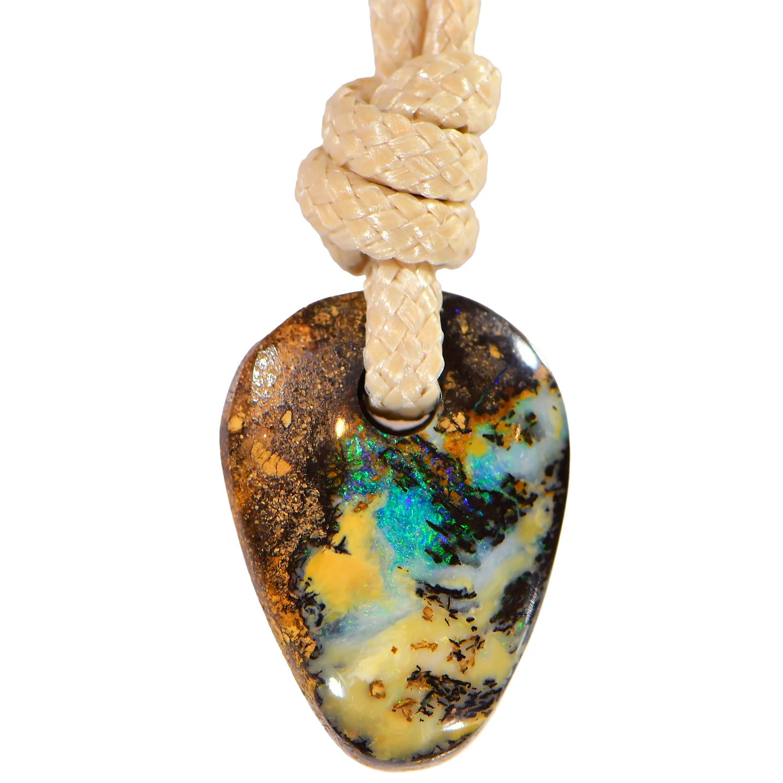 Wood Fossil Boulder Opal Pendant 14.5 ct　