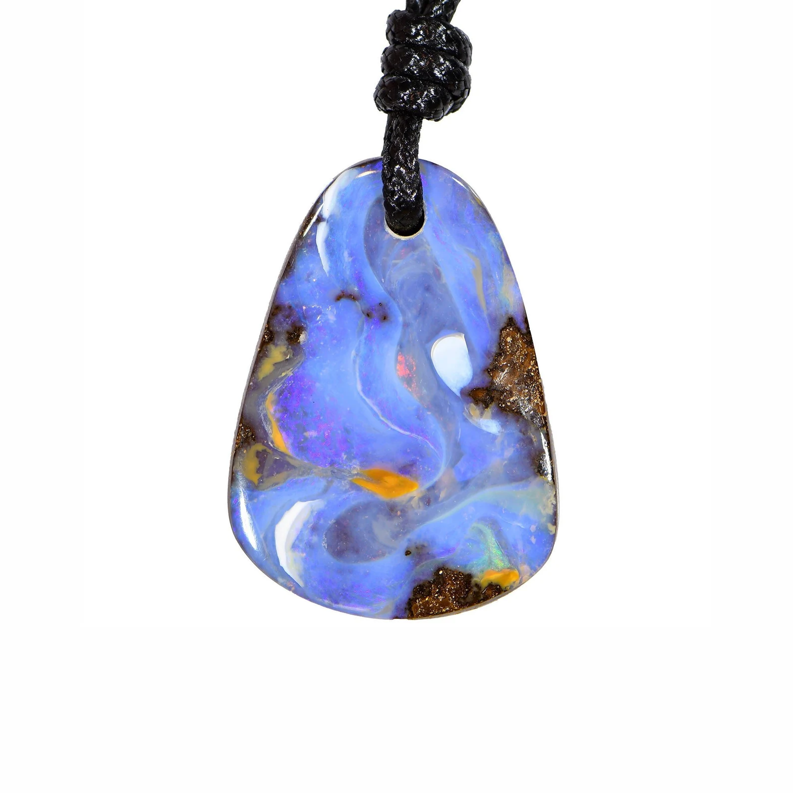 Boulder Opal Pendant 73 ct Blue Wave Pattern