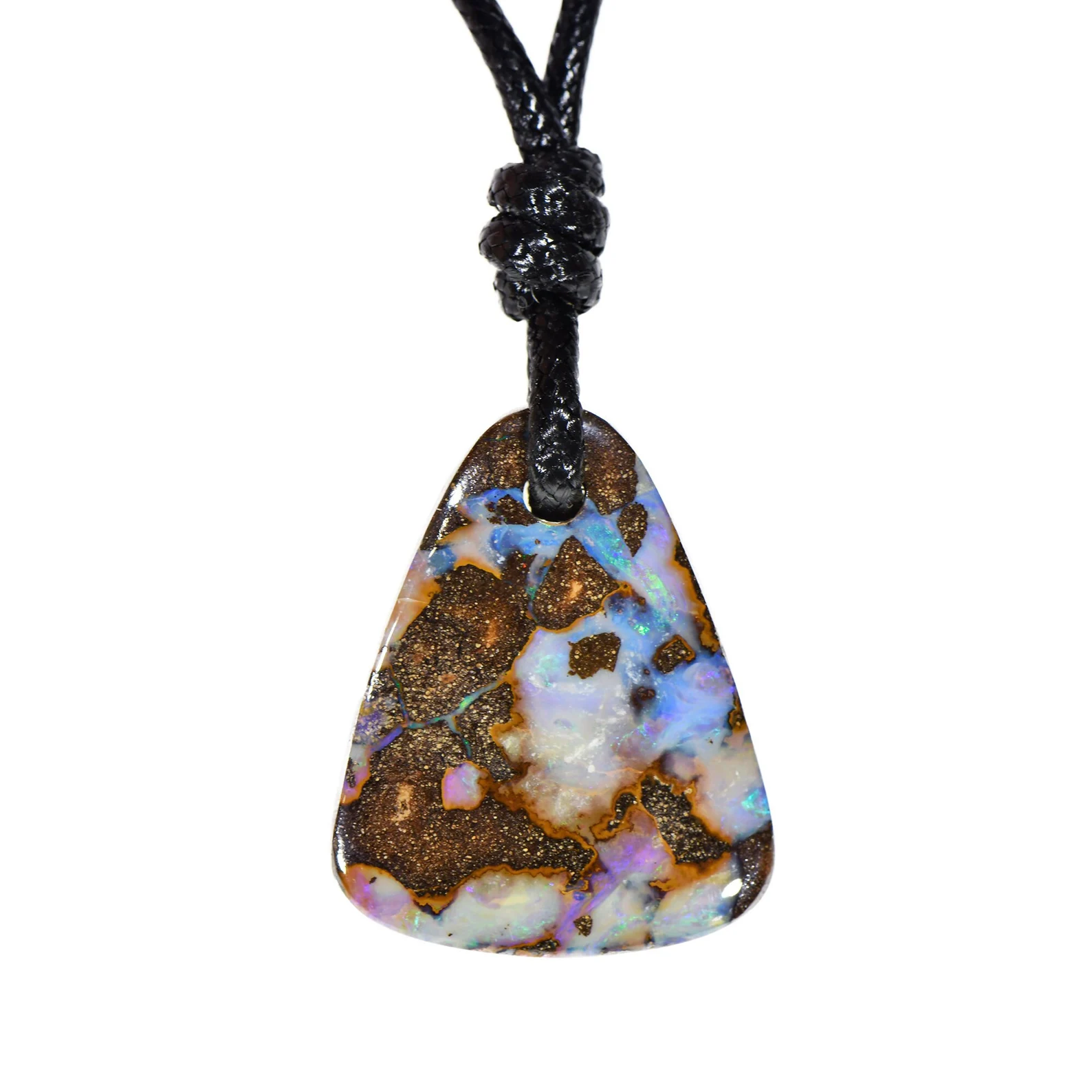 Green Flash Purple Blue Boulder Opal Pendant 48 ct