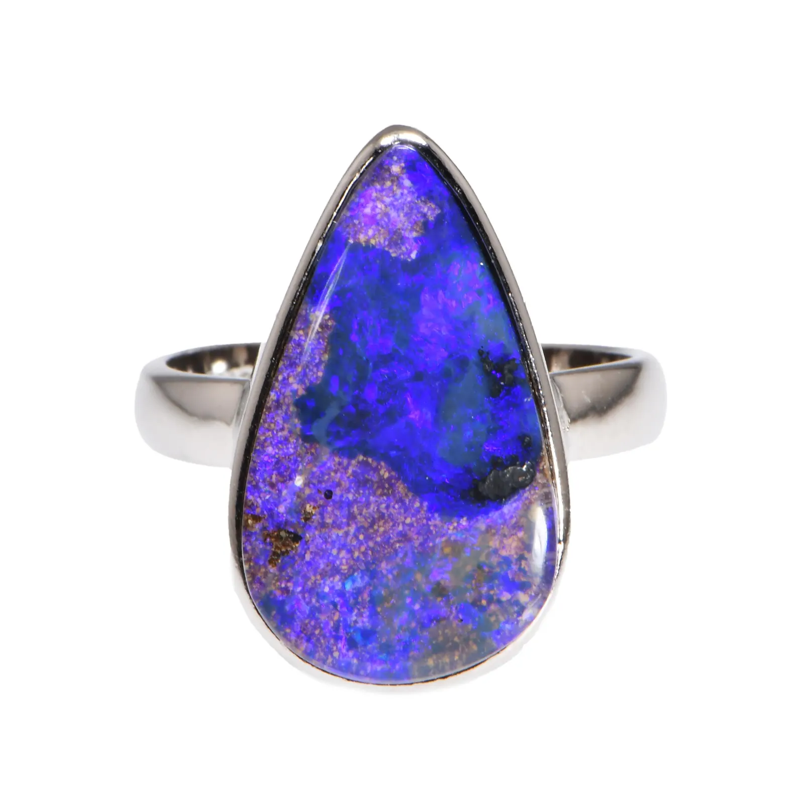 Sterling Silver Purple Australian Boulder Opal US8