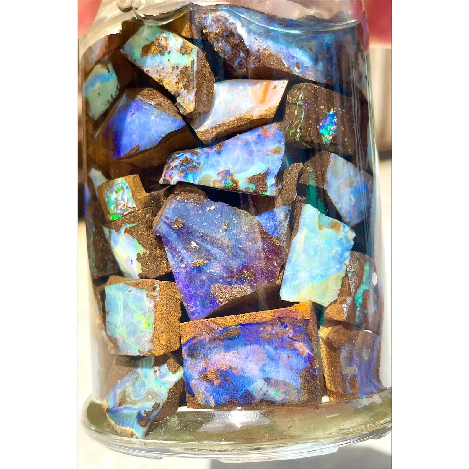 Boulder Opal Rough approximately 150 pieces
