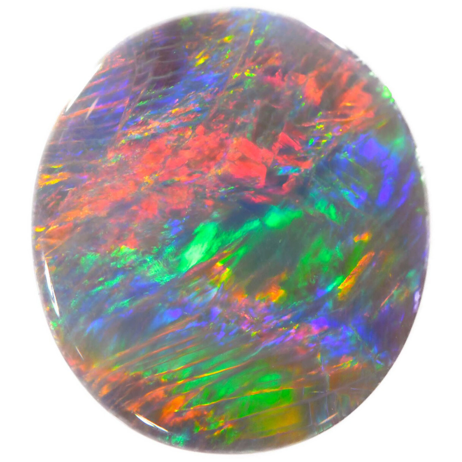 Rainbow Fire Oval Dark Opal Stone 1.46ct