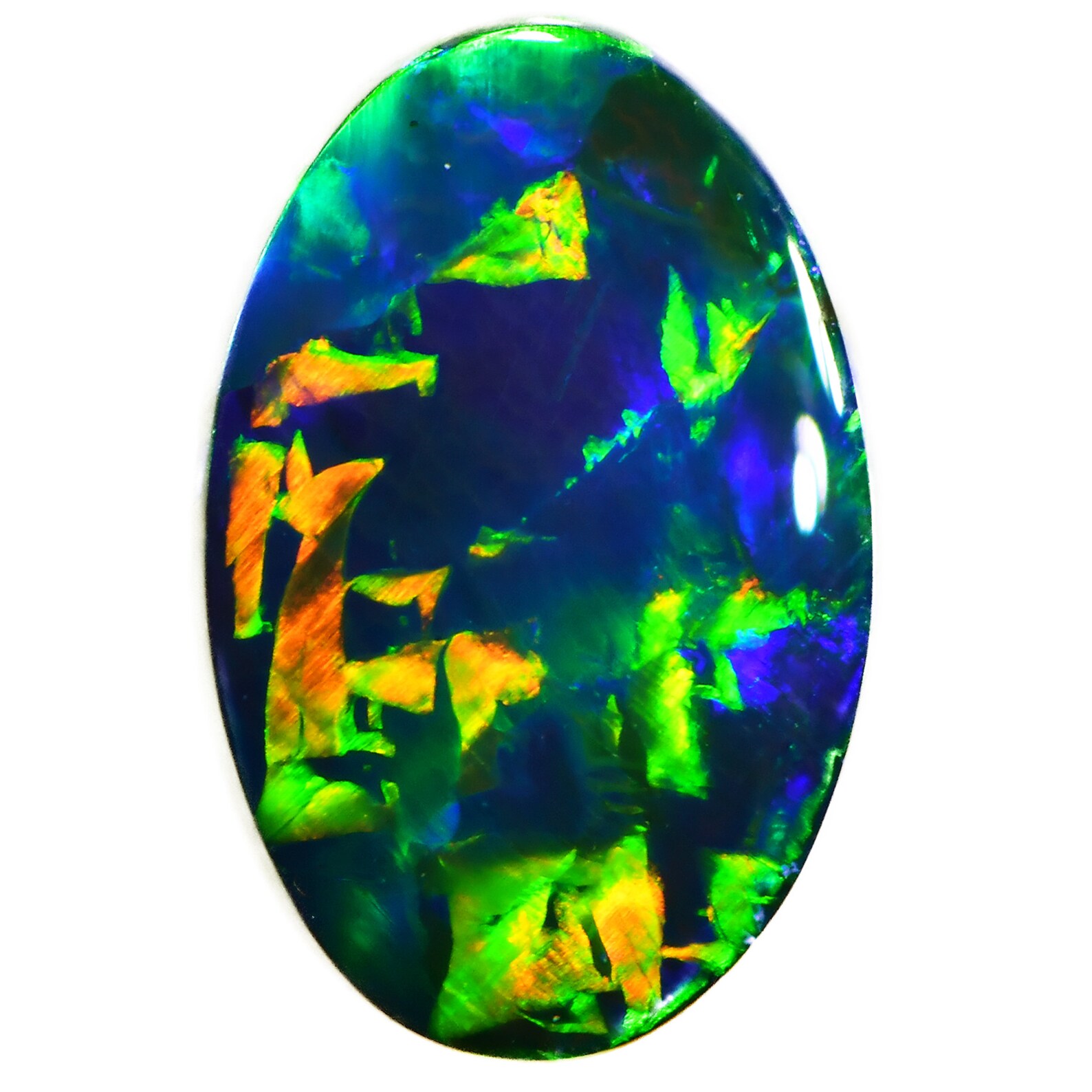  Black Opal 1.1 ct, Rare Pattern Multi Color Fire Opal
