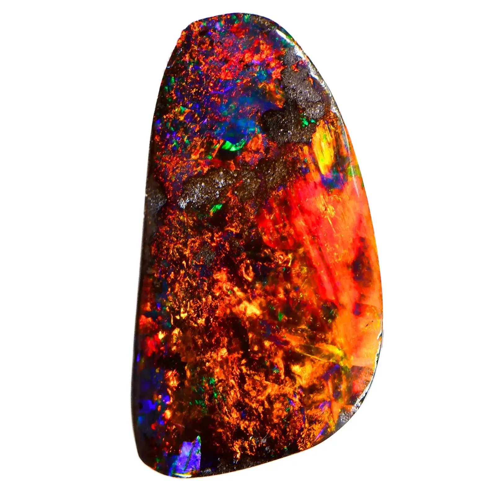 Neon Bright Metallic Multi Color Fire Absolute Gem Boulder Opal 2.27 ct