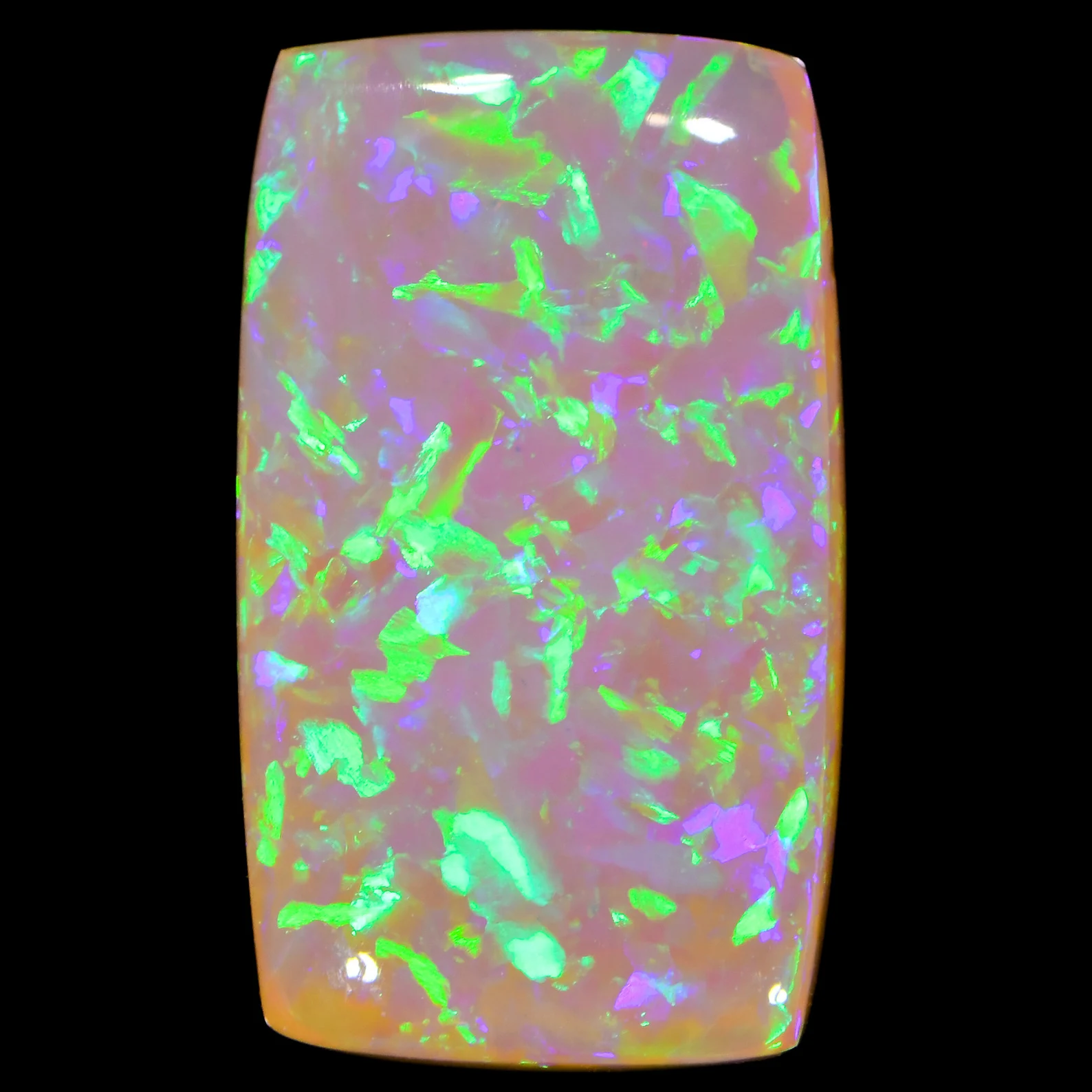 Gem Chaff Pattern Flash Rectangle Crystal Boulder Opal 2.91 ct